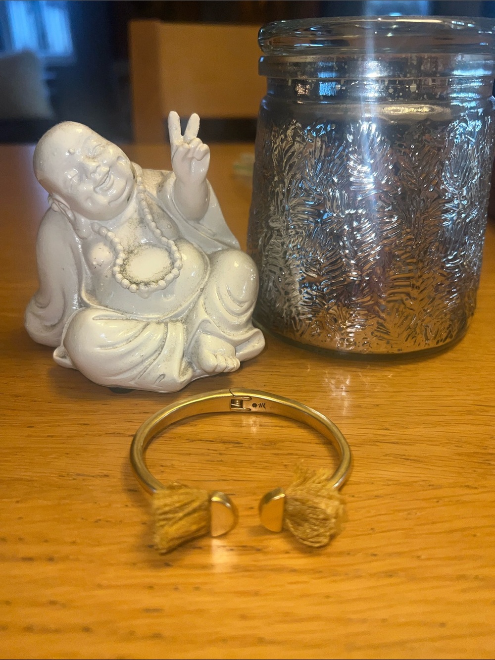 Madewell Gold Tone Tassel Cuff Bracelet - Mustard Threads